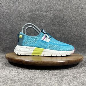 Hey Dude Sirocco Sport Stripe Women’s Size 5 Teal Slip On Casual Shoes Used